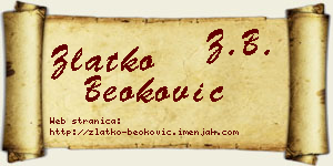 Zlatko Beoković vizit kartica